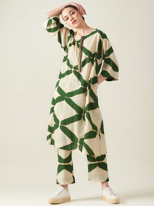 Green Embroidered Co ord set