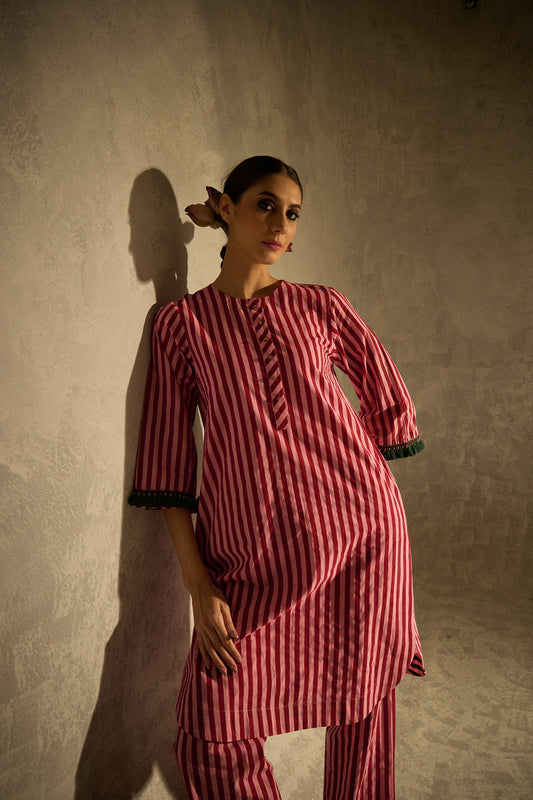 Red N Pink Stripe Set