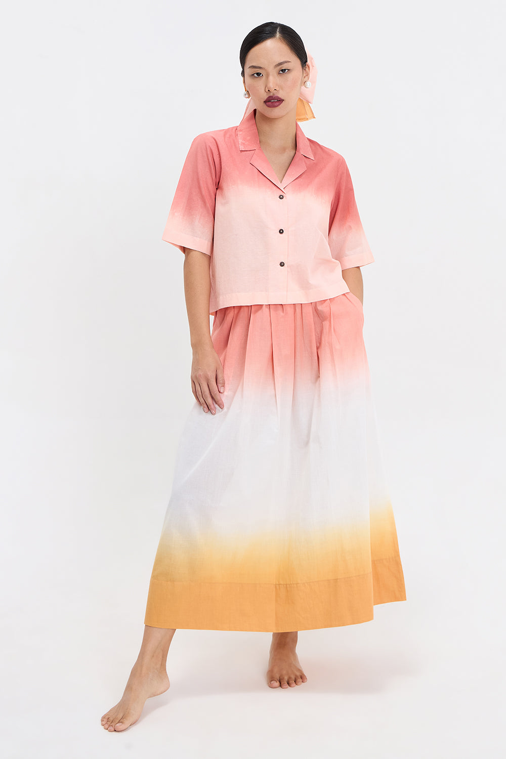 Ombre Skirt Top Set